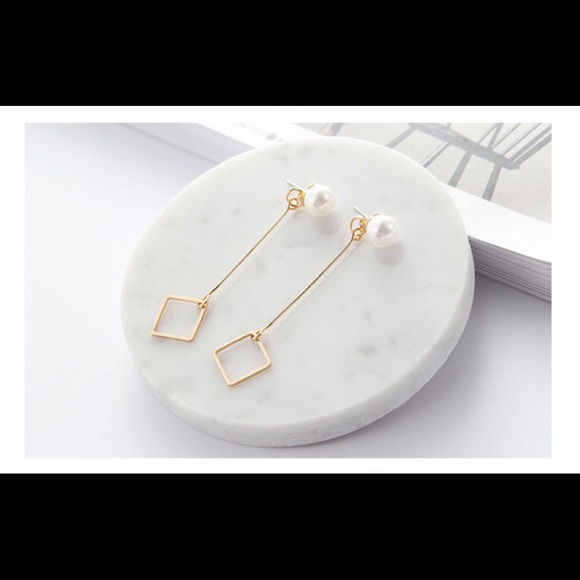 🔴 Geometric Drop Earring - Picture 1 of 8